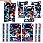 ArianQicult Video Game Party Favor Bags - 50Pcs Video Gaming Sweet Goody Candy Treat Gifts Bags, Game on Themed Party Decorations for Kids Gamers Players Birthday Gaming Events Supplies