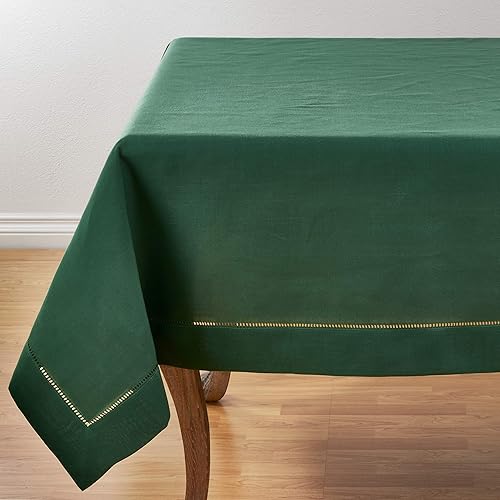 Vista 10 de SARO LIFESTYLE Mantel de borde cosido con dobladillo, marfil, 60"x60