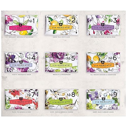 Miniatura 7 de Via Mercato Barra de jabón italiana (7.05 oz), No. 9 - uva, grosella negra y almizcle