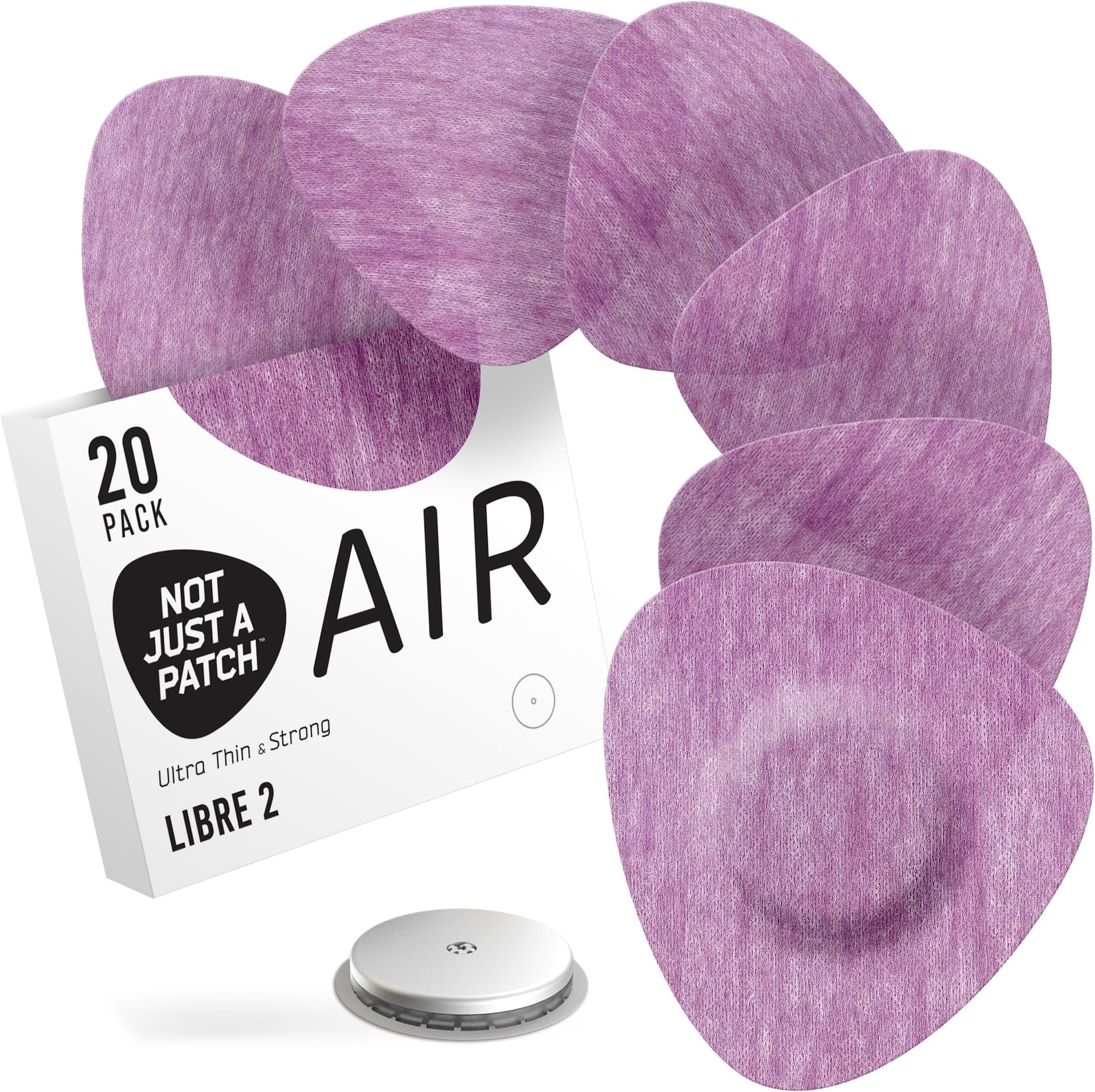 Freestyle Libre 2 Covers (20 Pack) - Thin, Strong and Light, Ultra-Long 14 Day Adhesion - Durable Lingo CGM & Libre 2 Sensor & Protector Patches - Purple