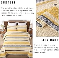 Vista 49 de Homzard King Size Quilt Set, Grey White Snowflake Striped Comforter Set,Cotton Gray Bedspread King Size, Lightweight Comforter Fall Bedding 3 Piece