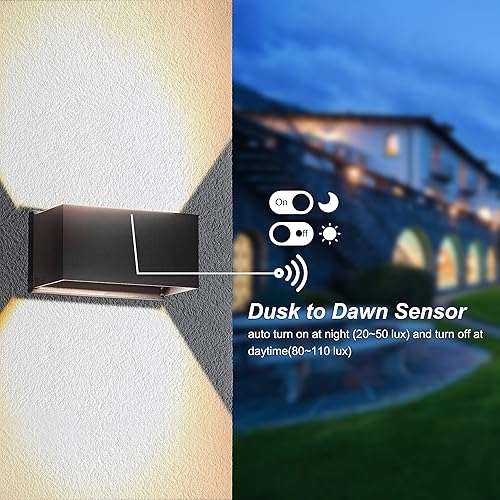 Miniatura 2 de LMP Iluminación exterior del atardecer al amanecer, luz de pared de arriba y abajo, luces LED de porche de 12 W, luces para exteriores para casa,