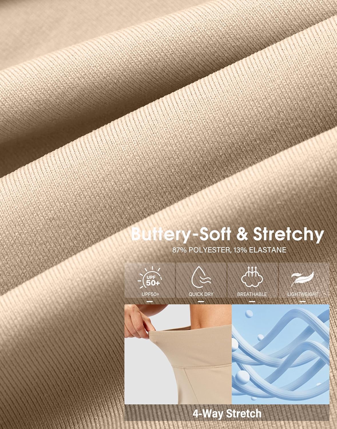 SANTINY 12" Long Bermuda Shorts for Women Knee Length with Pockets High Waisted Stretch Shorts for Summer Walking - Image 6