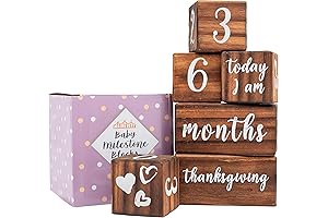 MAINEVENT Farmhouse Baby Monthly Milestone Blocks: Capture Cherished Moments of Your Baby's Growth