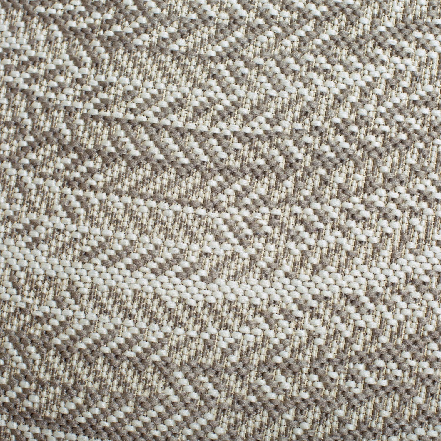 DomDeco In- und Outdoor-Teppich Rund - 120x120cm - Stilvoller Teppich für Innen- und Außenbereich - Taupe-Beige