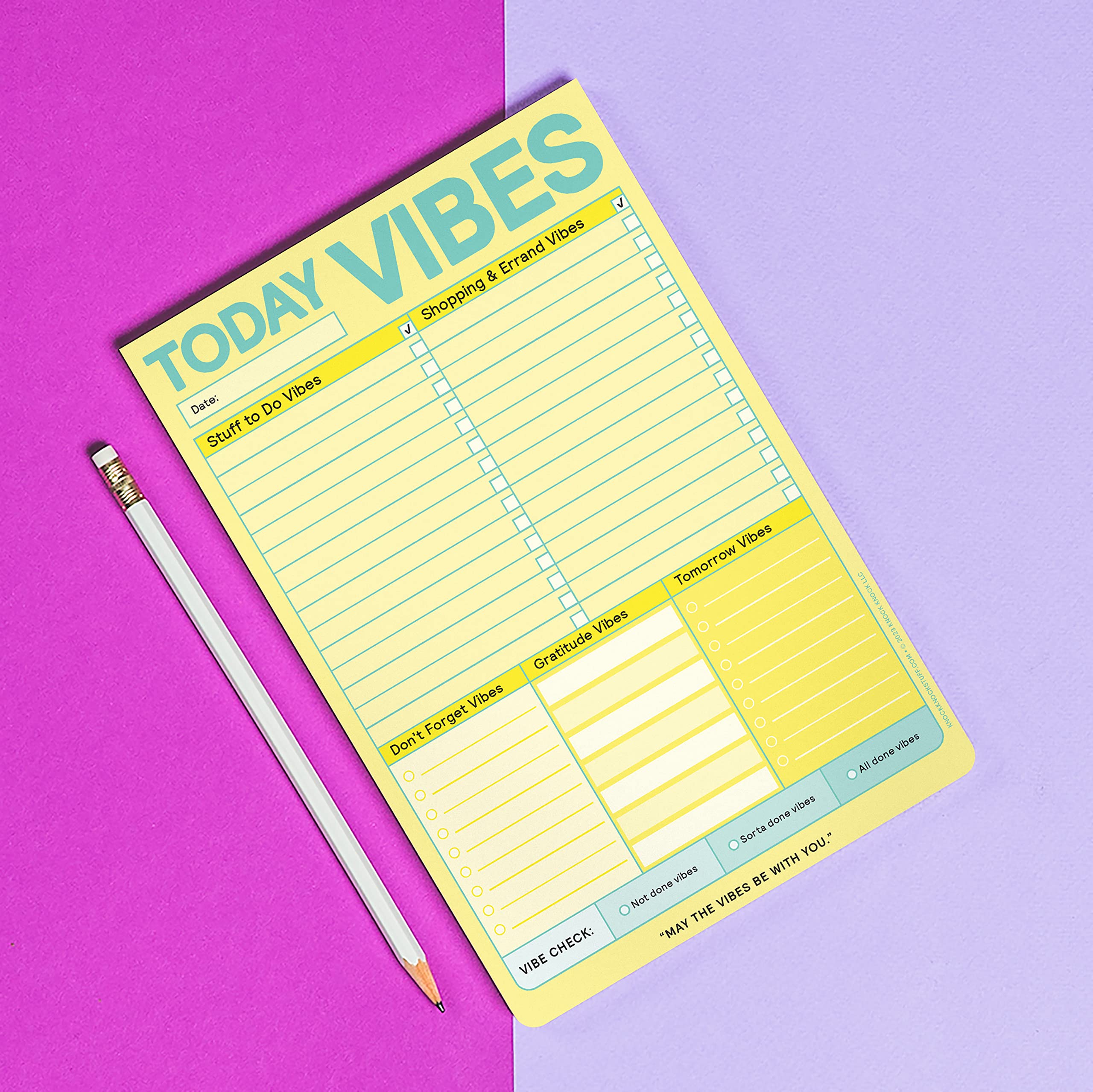 To Do List Pad Knock Knock Today Vibes Notepad - 6x9 Inch Daily Planner ...