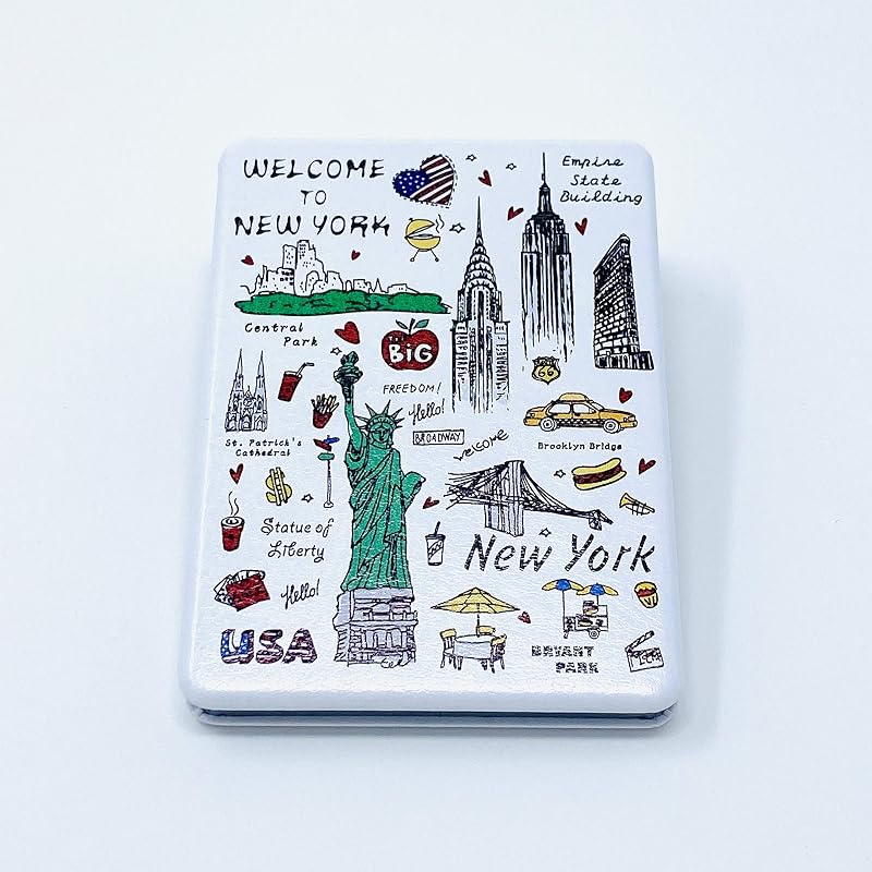 Espelho de mão retangular compacto DESIGN U.S.A. SOUVENIR JMR-270804M, 1 unidade