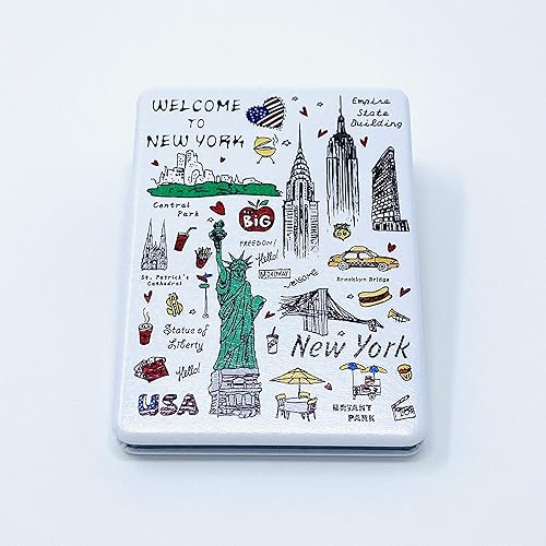 Niñas y mujeres moda elegante recuerdo de Nueva York espejo de viaje espejo espejo de mano maquillaje cosmético espejo compacto (JMR-270804M)