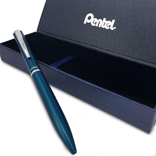 Pentel Energel Philography - Bolígrafo retráctil en caja color azul