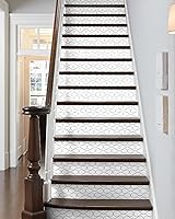 Vista 14 de FLFK - Adhesivos de escalera con efecto cascada - Juego de 15, adhesivos para peldaños de escalera tipo pela y pega, 39.3 x 7.08 pulgadas