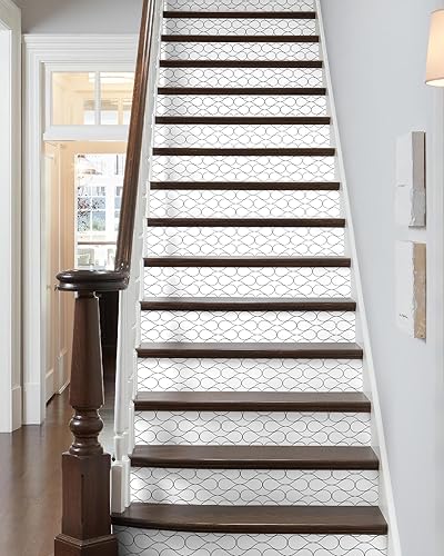 FLFK Modern Grid Stair Stickers - Set of 15, Peel