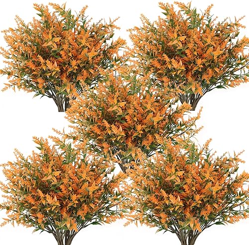 Miniatura 66 de Plantas artificiales para exteriores, resistentes a los rayos ultravioleta, vegetación artificial, 12 ramos de flores de lavanda para macetas