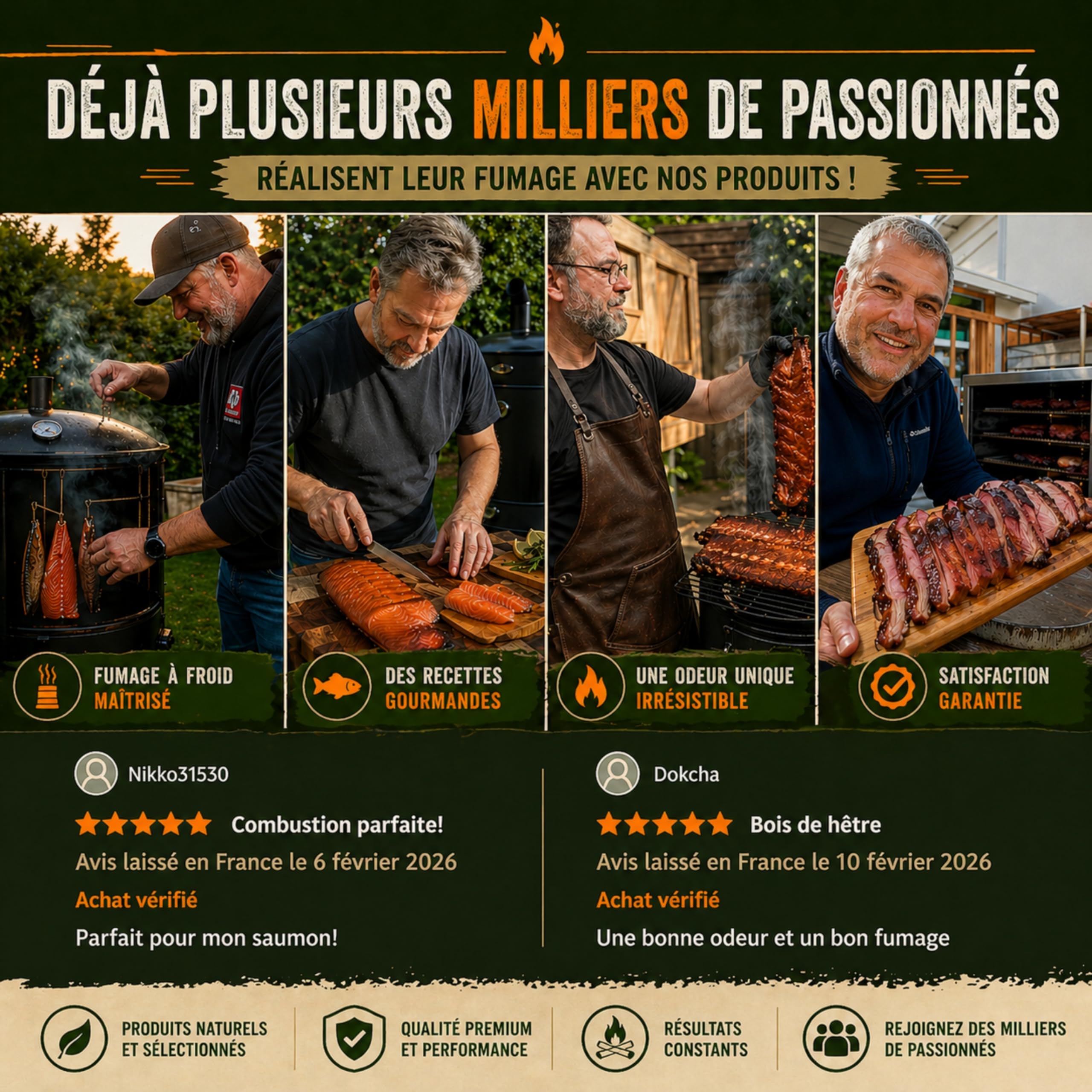 Générateur/Serpentin de Fumée Froide pour Fumoir Viande et Poisson + 1.2kg de Sciure de bois de hêtre + 4 crochets et 1 Brosse de nettoyage - Guide Numérique PDF à Télécharger (Offert)