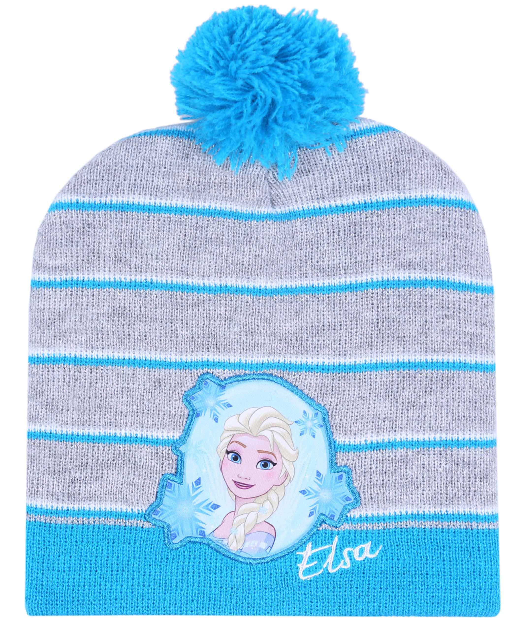 -:- Disney -:- Frozen -:- Gorro Caliente de Color Gris y Azul Elsa El Reino del Hielo 3-4 años
