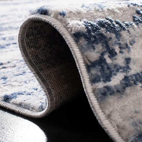 Miniatura 126 de SAFAVIEH Amelia Collection - Alfombra de área de 9 x 12 pies, gris y azul marino, diseño abstracto moderno, no desprende pelusa y de fácil cuidado