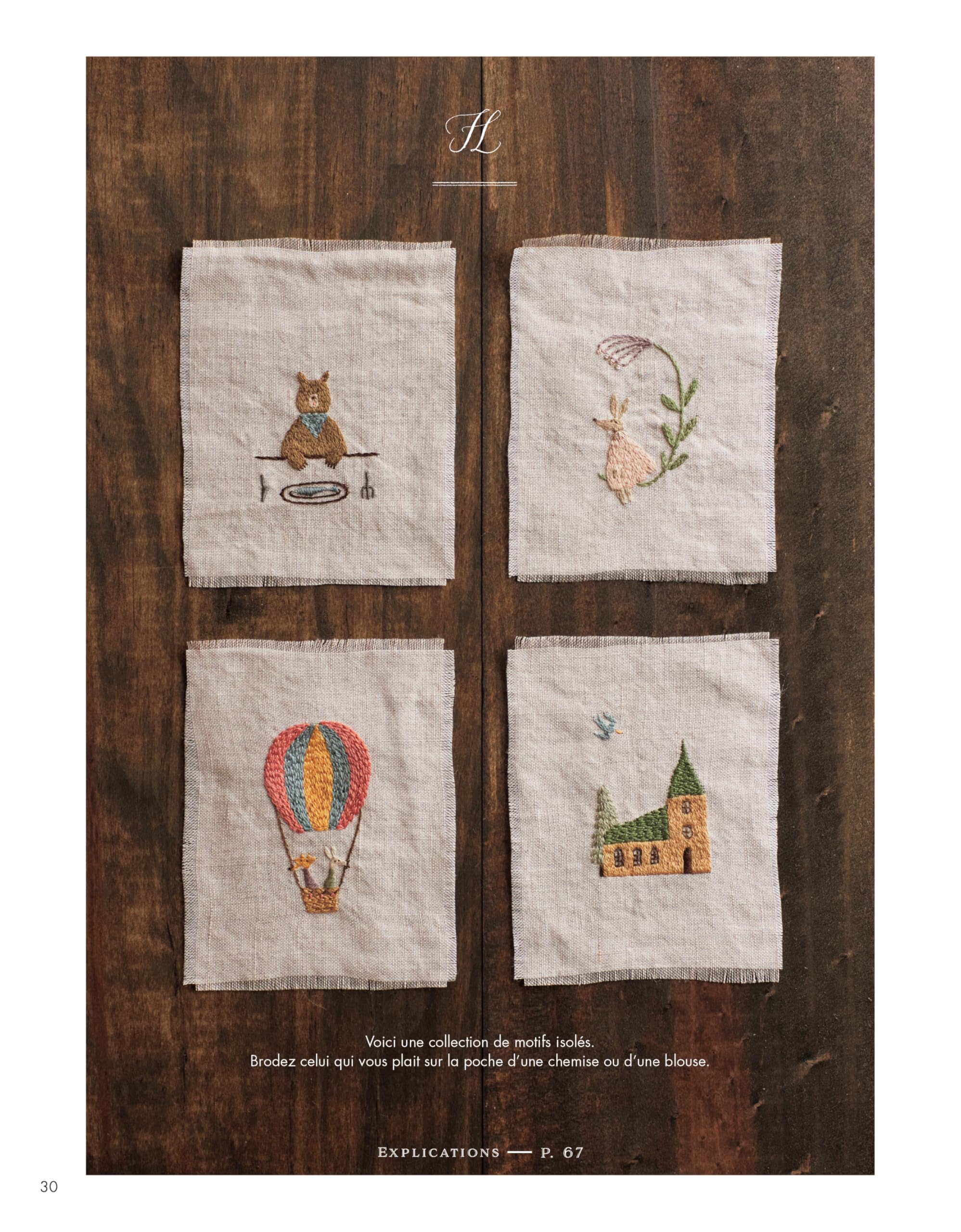 Petits animaux en broderie traditionnelle