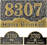 Vista 38 de Letrero de dirección personalizado, placa de dirección de número de casa, placa de dirección personalizada, metal o latón antiguo acrílico