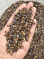 Vista 3 de GAF TREASURES Chips de piedras preciosas semidoradas de 0.5 libras, con diseño de ojo de tigre dorado, mini cristales triturados con ojo de tigre