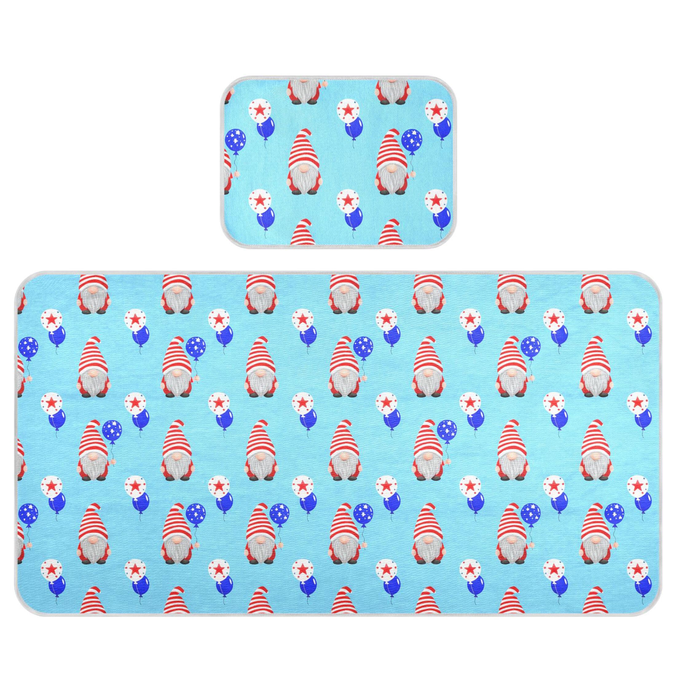 Takiito Gnomes in Independence Day Baby Cooling Mattress Pad, Soft & Breathable Cooling Mat Keep Baby Cool in Summer 28x52 in, Nursery Essential