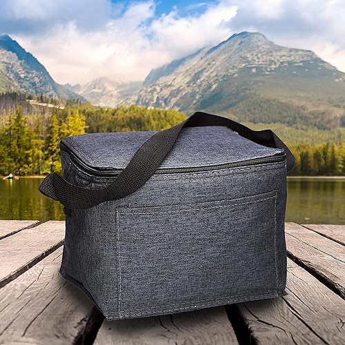 Miniatura 7 de Juego de 10 bolsas de almuerzo aisladas, paquete a granel, perfecta para el trabajo, viajes, eventos al aire libre, color negro