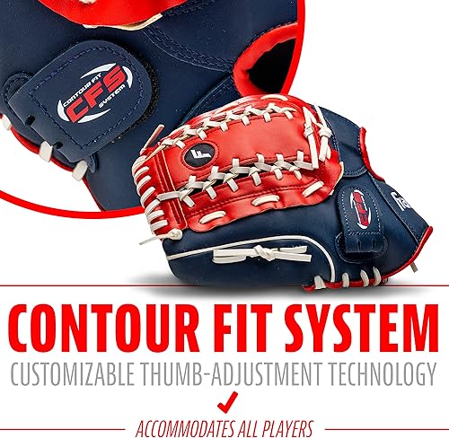 Vista 87 de Franklin Sports Field Master Baseball + Softball Glove - Field Master Adult + Youth Baseball + Softball Mitt - Men's + Women's Gloves - Right Hand