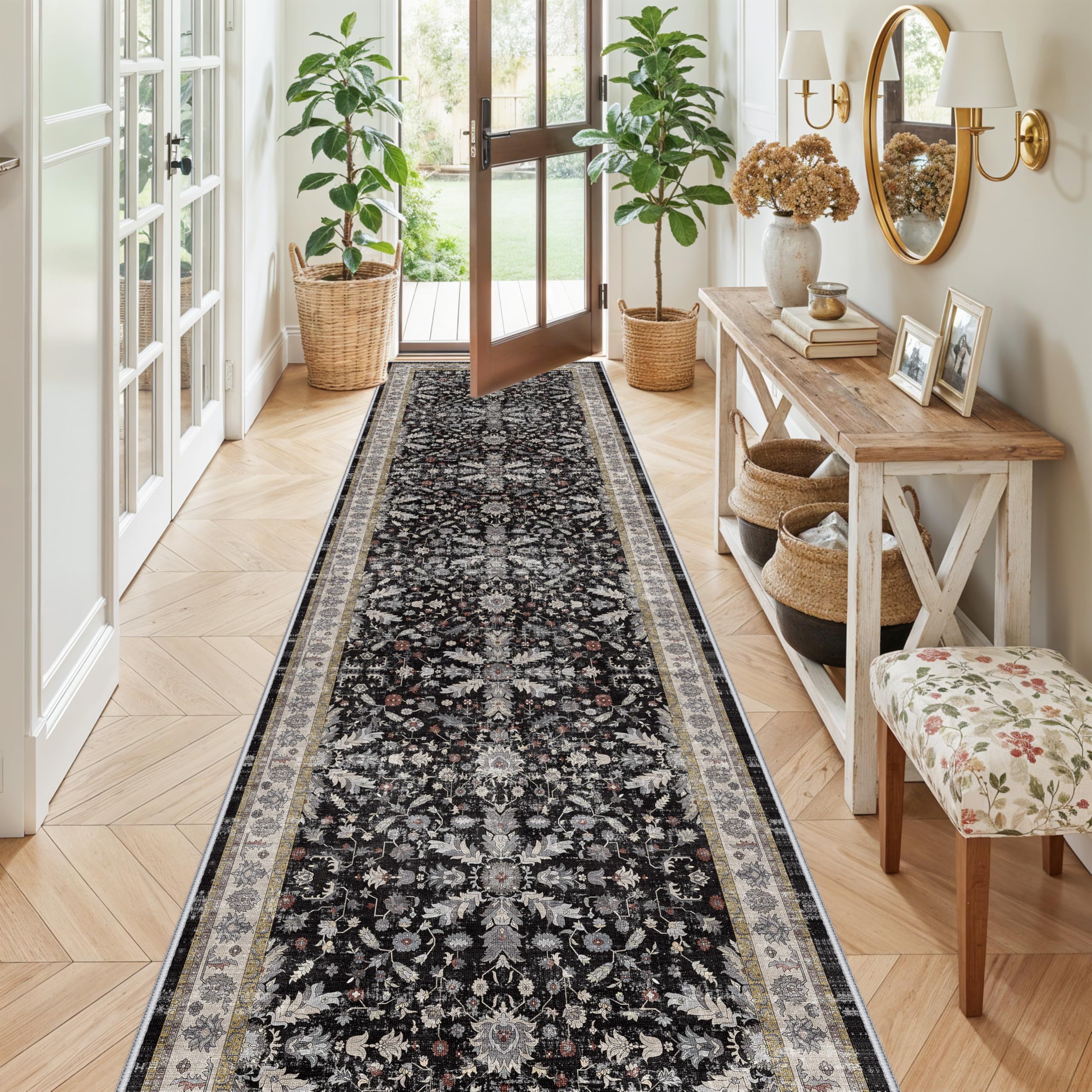 3-Piece Boho Kitchen Rug Set - Non-Slip & Washable -28