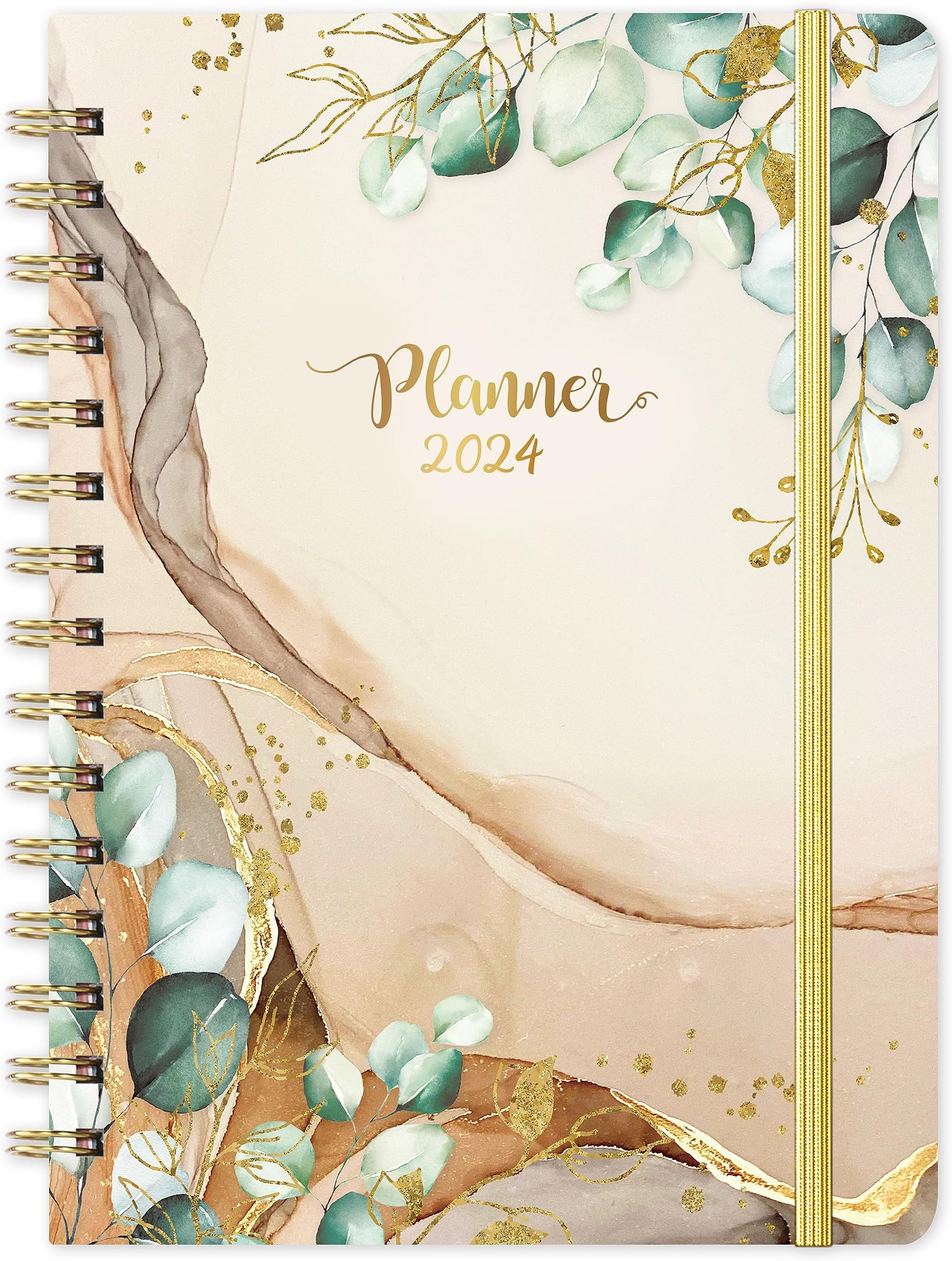 2024 Planner - Planner 2024, Weekly Monthly Planner 2024, Jan - Dec 2024, 6.4" x 8.5", Monthly Tabs, Flexible Hardcover, Thick Paper, Strong Binding, Back Pocket, Inspirational Quotes
