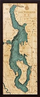 Lake Washington, Washington 3-D Nautical 13.5 x 31
