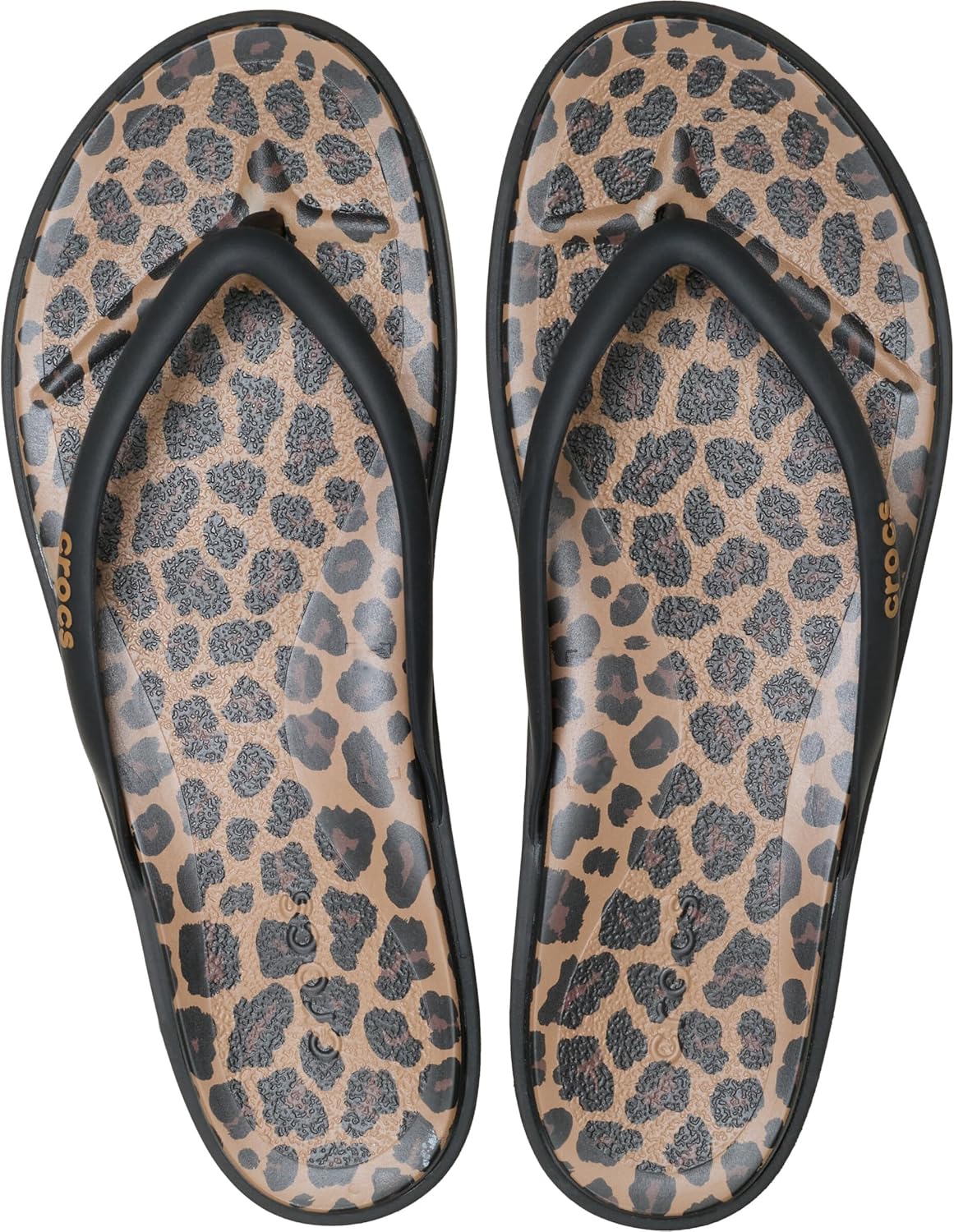 Crocs Miami Round Toe Flip Flop Sandals 11 Black/Sepia/Leopard image 3 of 6 B0FPRQZNQD