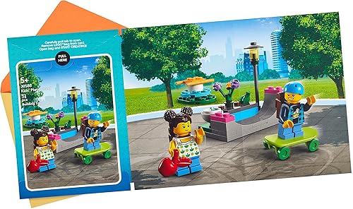 Miniatura 4 de Hallmark Tarjeta de cumpleaños para niños con Legos (kit de construcción de parque infantil, a partir de 5 años)