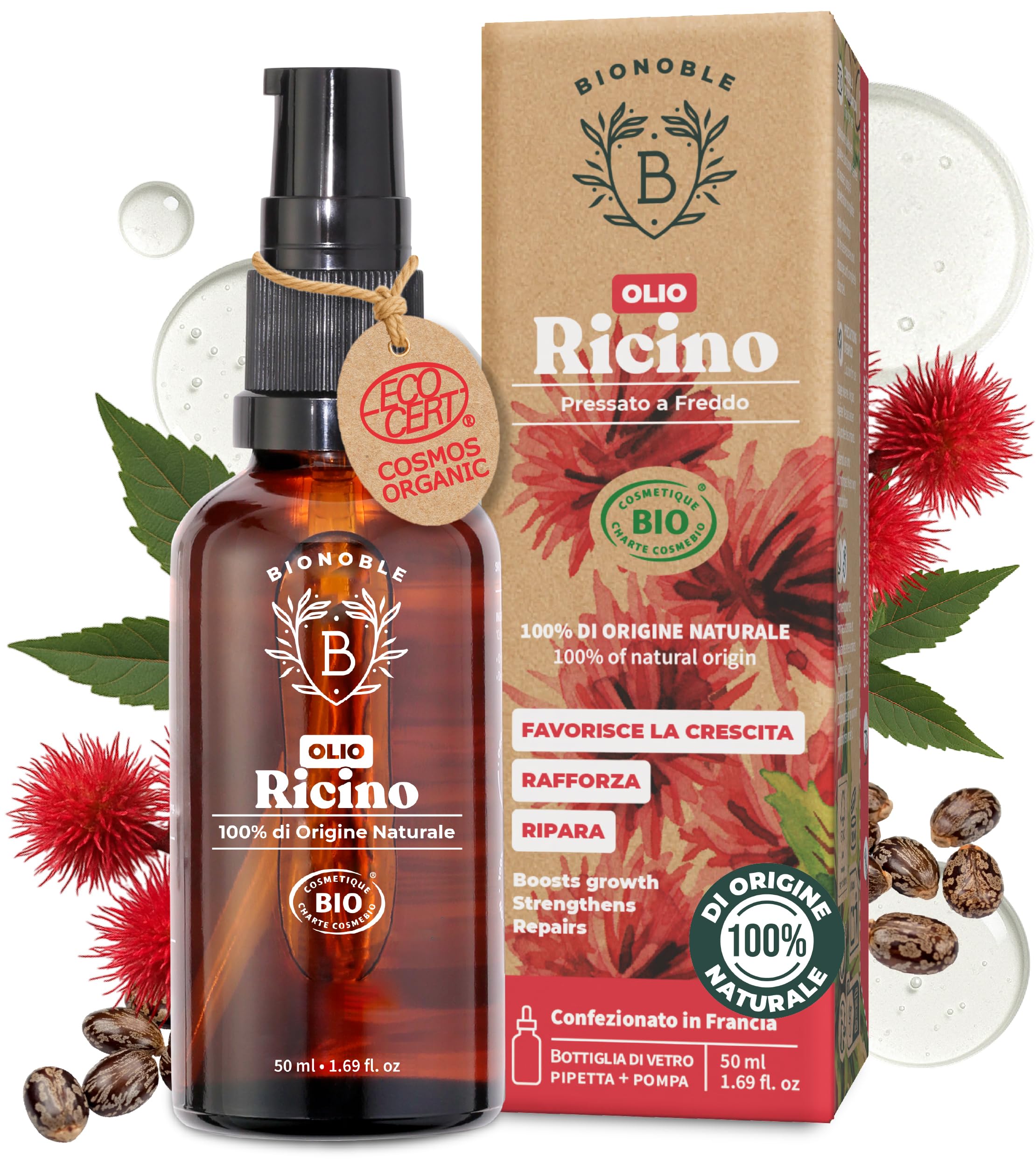 BIONOBLE Olio di Ricino Puro Bio per Cigl…