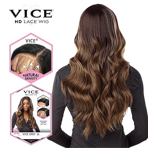 Miniatura 4 de Sensationnel Vice - Peluca de encaje frontal transparente HD con línea de cabello prearrancado con pelo de bebé, parte profunda de 5 pulgadas,