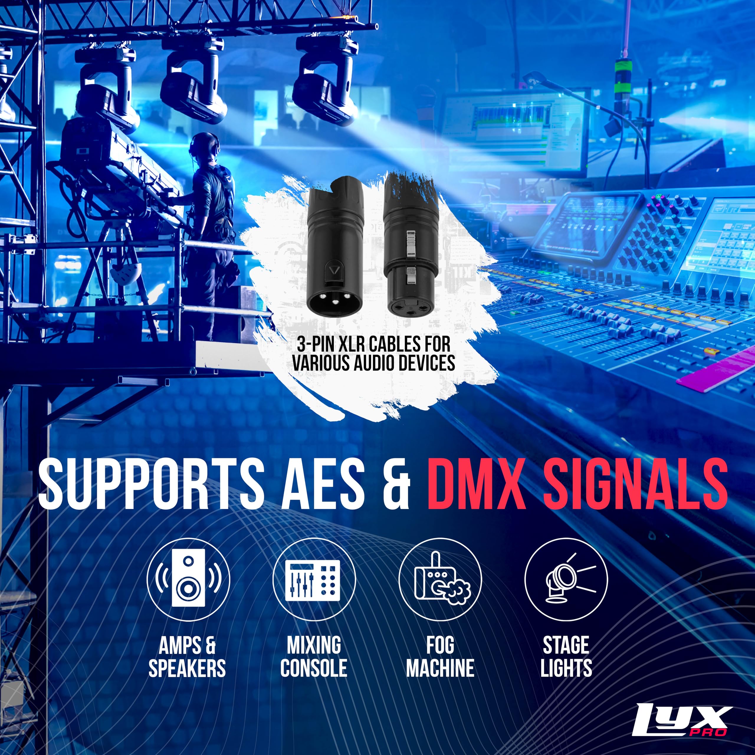 Amazon.com: Pair of LyxPro Audio Snake 8 Channel XLR 3 Pin Multi