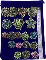 Vista 8 de Ezing Lot 36pc Crystal Flower Brooches Pins Wholesale for DIY Wedding Bouquet (C)