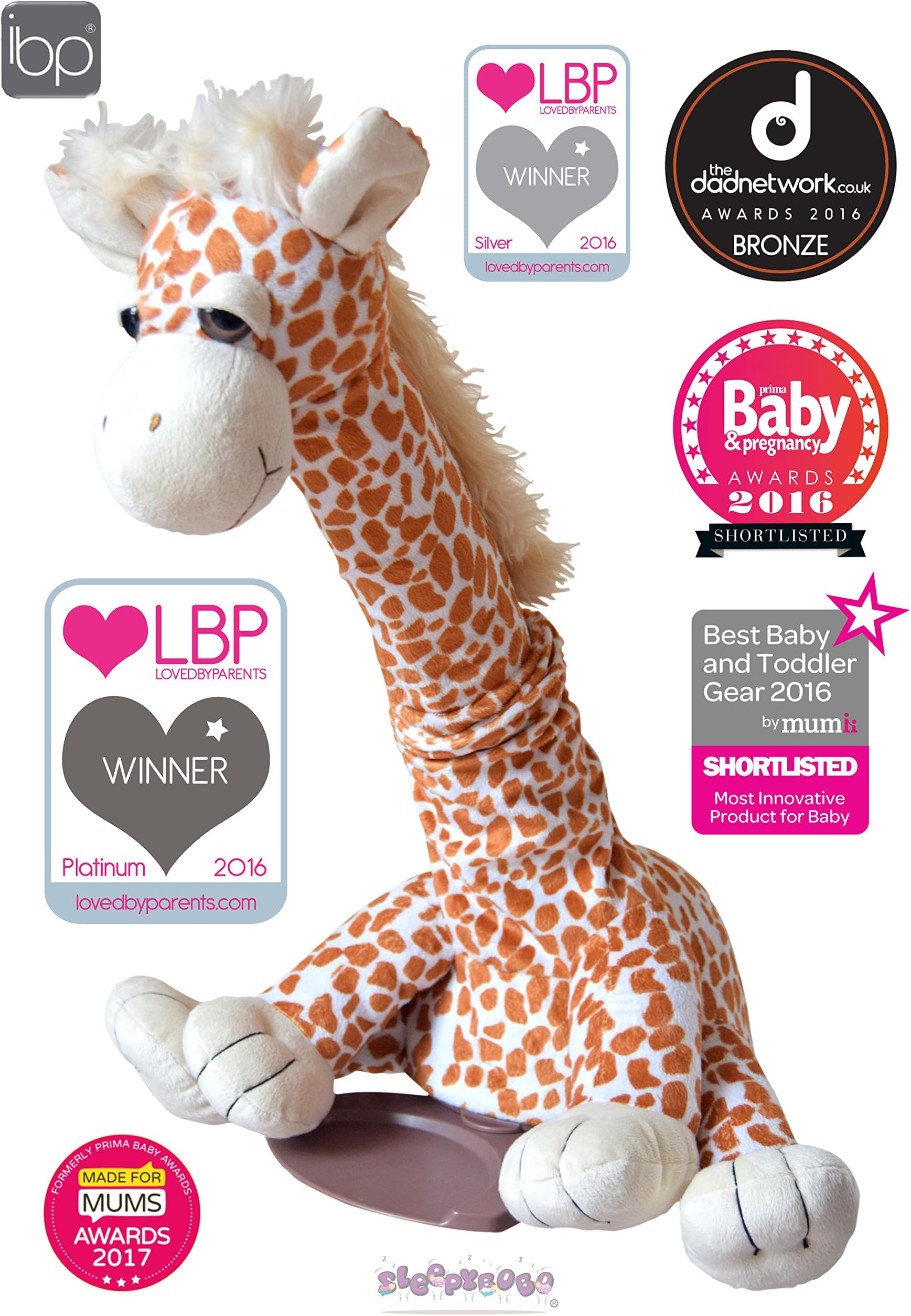 SleepyBobo Portable Automatic Car Seat/Crib/Bouncer Rocker (Gerry The Giraffe)