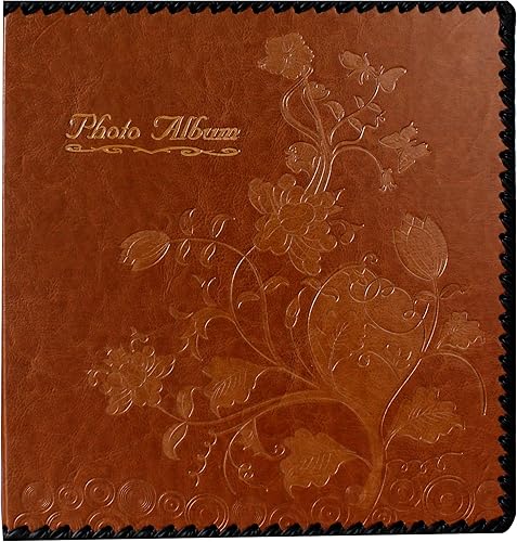Vista 14 de Álbum de fotos, álbum familiar autoadhesivo para recortes, cubierta de cuero, capacidad para fotos de 3 x 5, 4 x 6, 5 x 7, 6 x 8, 8 x 10 pulgadas