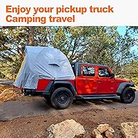 Vista 6 de Pickup Jeep Truck Bed Tent, Tacoma Bed Tent, Tacoma Tent for 2 Person, Waterproof PU2000mm Double Layer with Rainfly, Full-Size Compact Gris