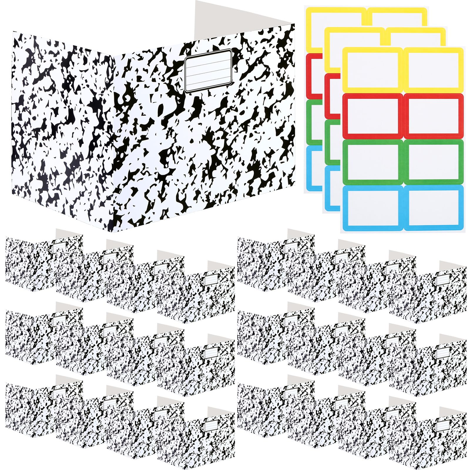 Sabary 24 Pack Desk Dividers for Students,Marble,White