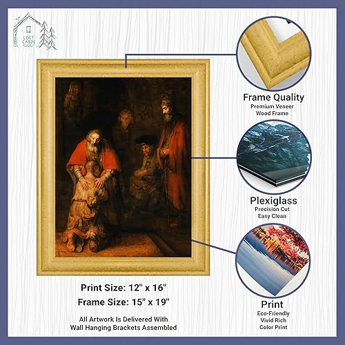 Miniatura 2 de El regreso de la cabaña perdida del hijo pródigo de Van Rjin Rembrandt  Impresión en marco biselado dorado  Reproducción de pintura de obras de arte