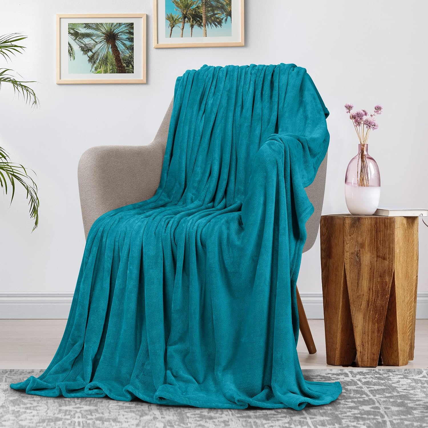 Utopia Bedding Turquoise Fleece Blanket Throw Size
