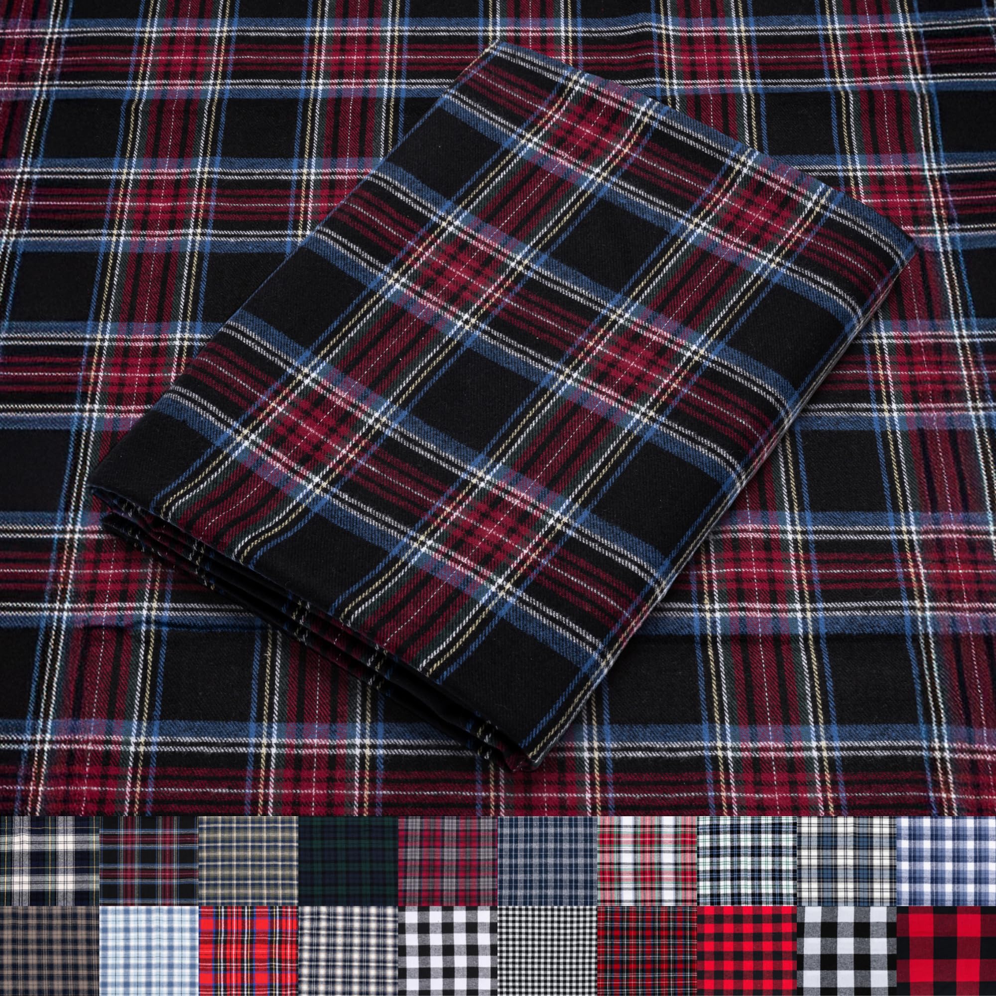 Pico Textiles 1 Yard Blue and Green Blackwatch Tartan Plaid Flannel Fabric - 60" Wide - 100% Cotton - Sold by The Yard - for Shirts, Scarves, Pajamas & Receiving Blankets — view 39
