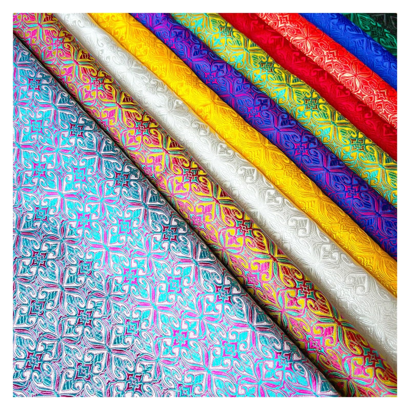 Tela De Satén Tela brocada jacquard con estampado de flores