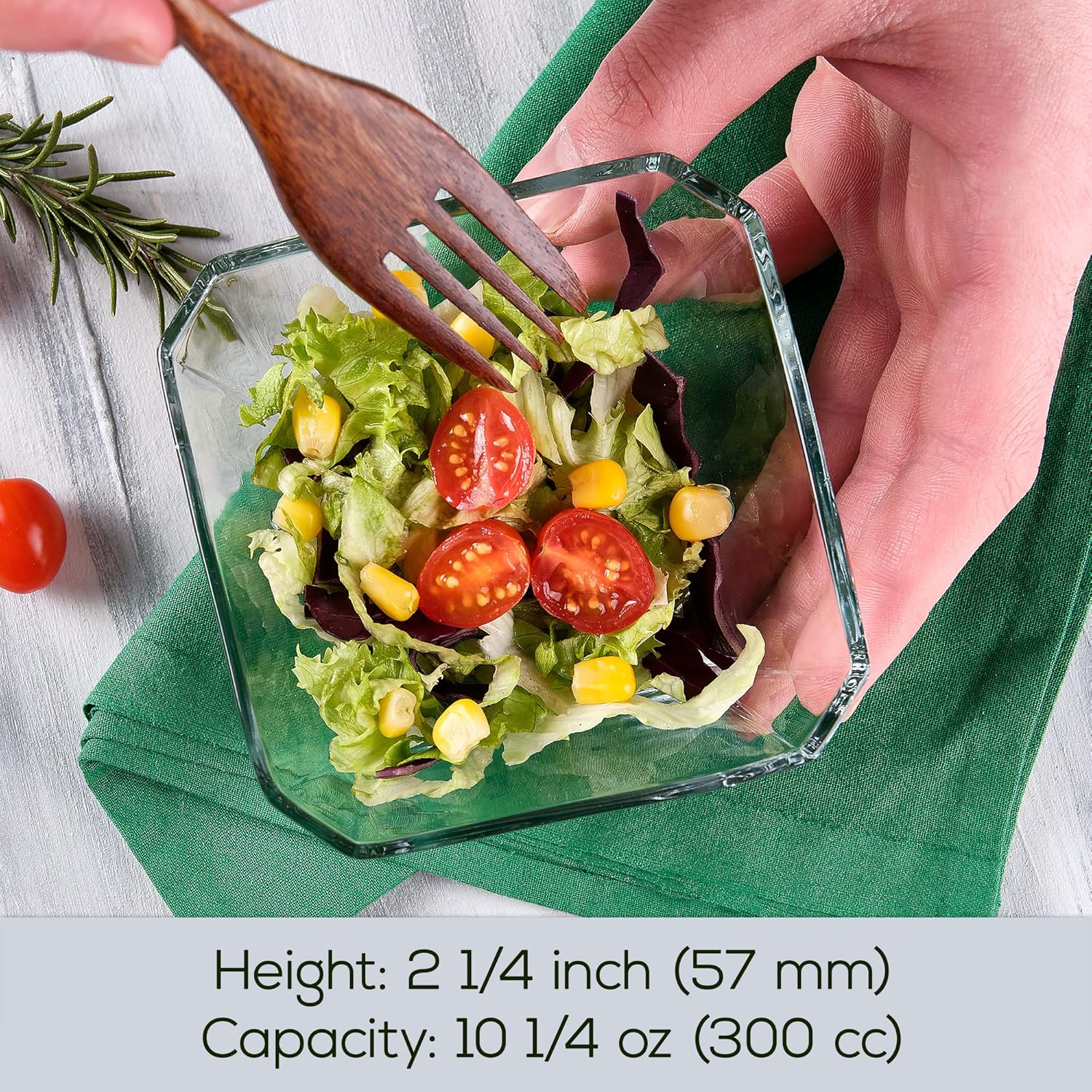 Glass Bowls for Kitchen Prep, Modern Serving Dishes for Dessert, Salad, Fruit, Pudding, Ice Cream, Cereal, Large Capacity 10.25 oz, Stackable Bowls Set of 6 - Image 6