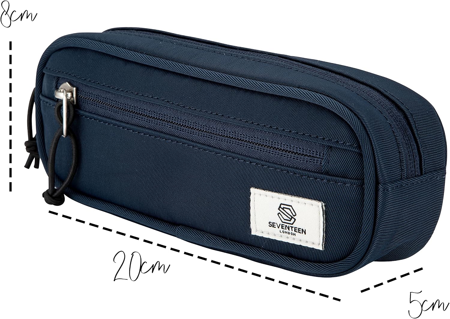 SEVENTEEN LONDON - Modern Urban Navy 'Mitcham' Pencil Case in a Classic Slim Simple Design - Perfect for School - Image 5
