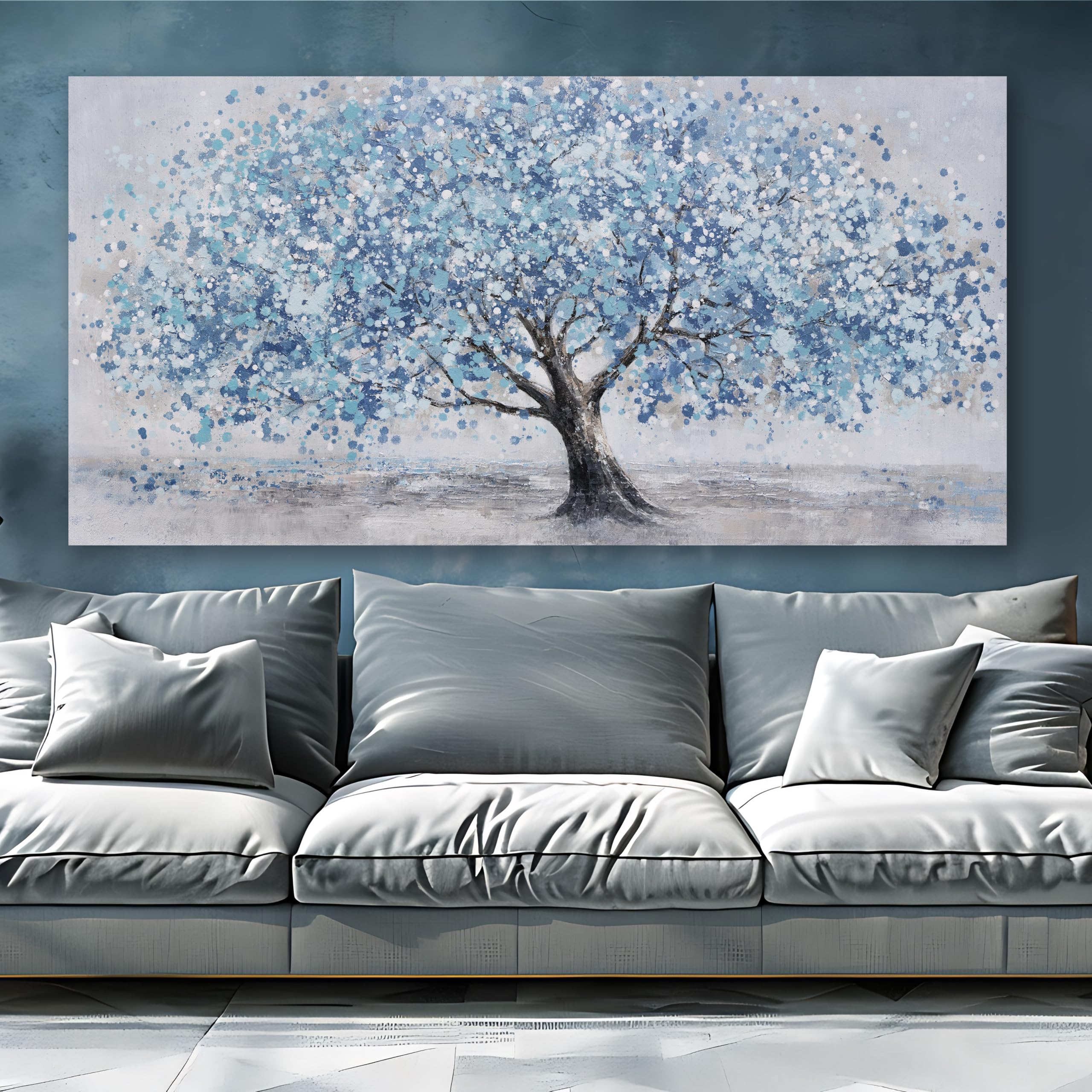 Amazon.com: Tree of Life Wall Art Blue Tree Picture Wall Decor