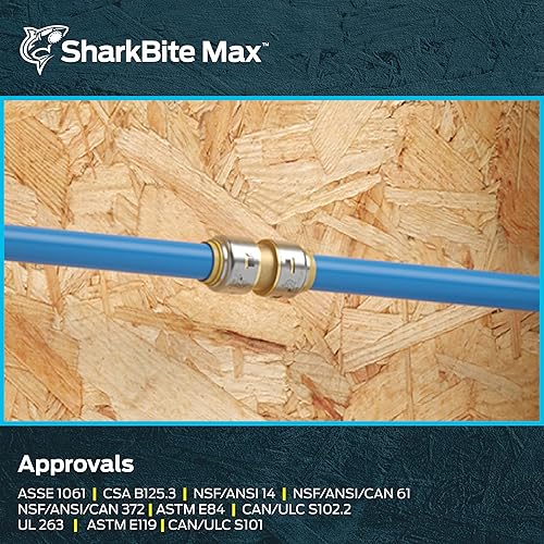 Miniatura 9 de SharkBite Acoplamiento máximo de 12 pulgada, empuje para conectar accesorios de plomería de latón, tubo PEX, cobre, CPVC, PE-RT, HDPE, UR008A