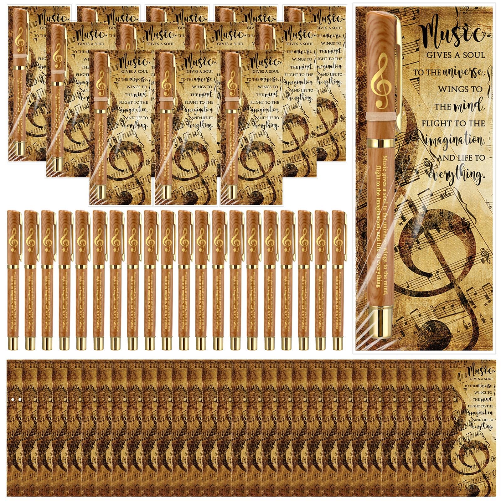 30 Sets Musikstifte, inspirierende Musikstifte, Geschenk für Lehrer mit Lesezeichen, Musik-Partygeschenke für Lehrer, Chorliebhaber, Musiker, Studio, Club