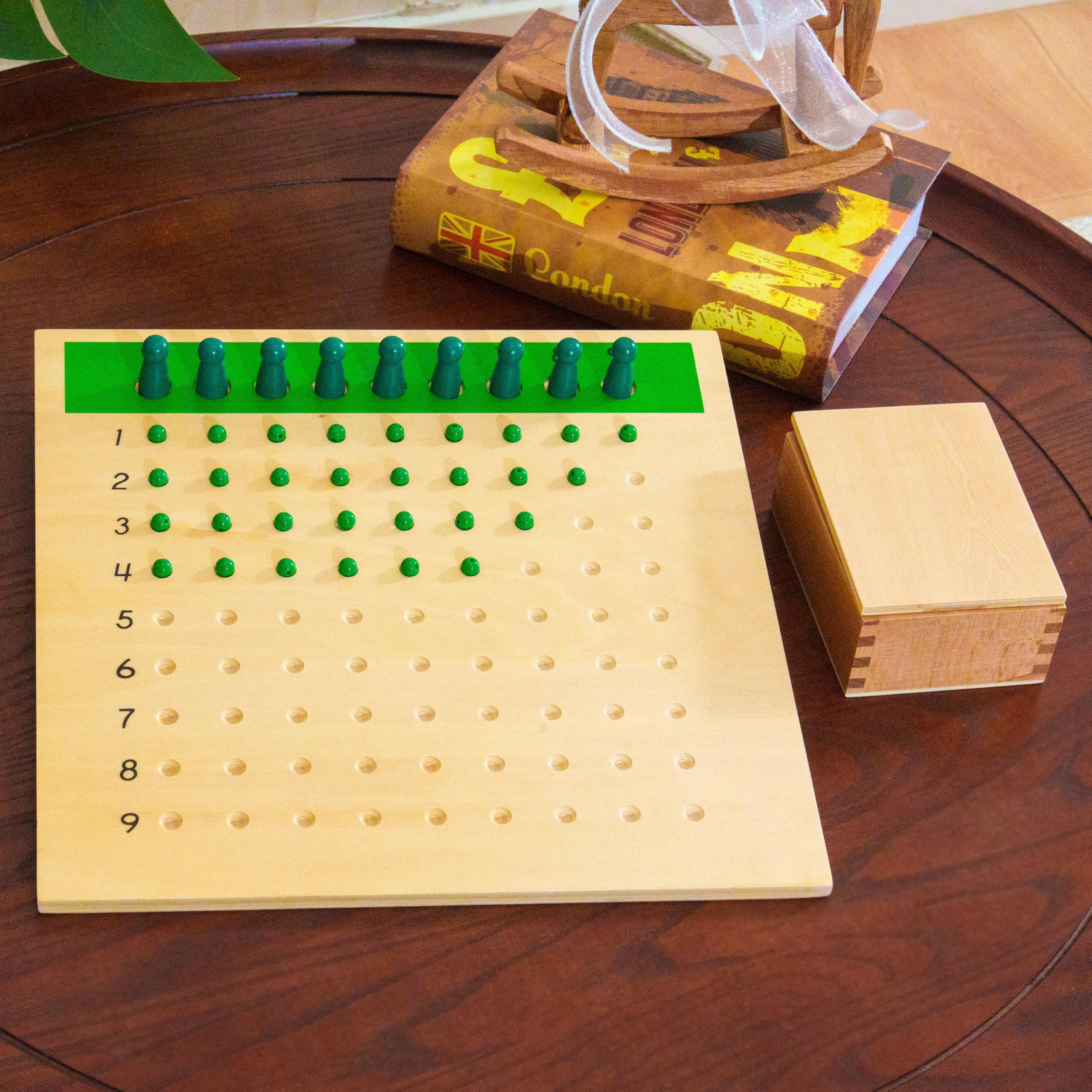Montessori materiały matematyczne – drewniana zabawka edukacyjna do liczb i liczb, przedszkola i szkoły podstawowej, domowej i klasy od 3 lat (deska podziałowa Montessori)