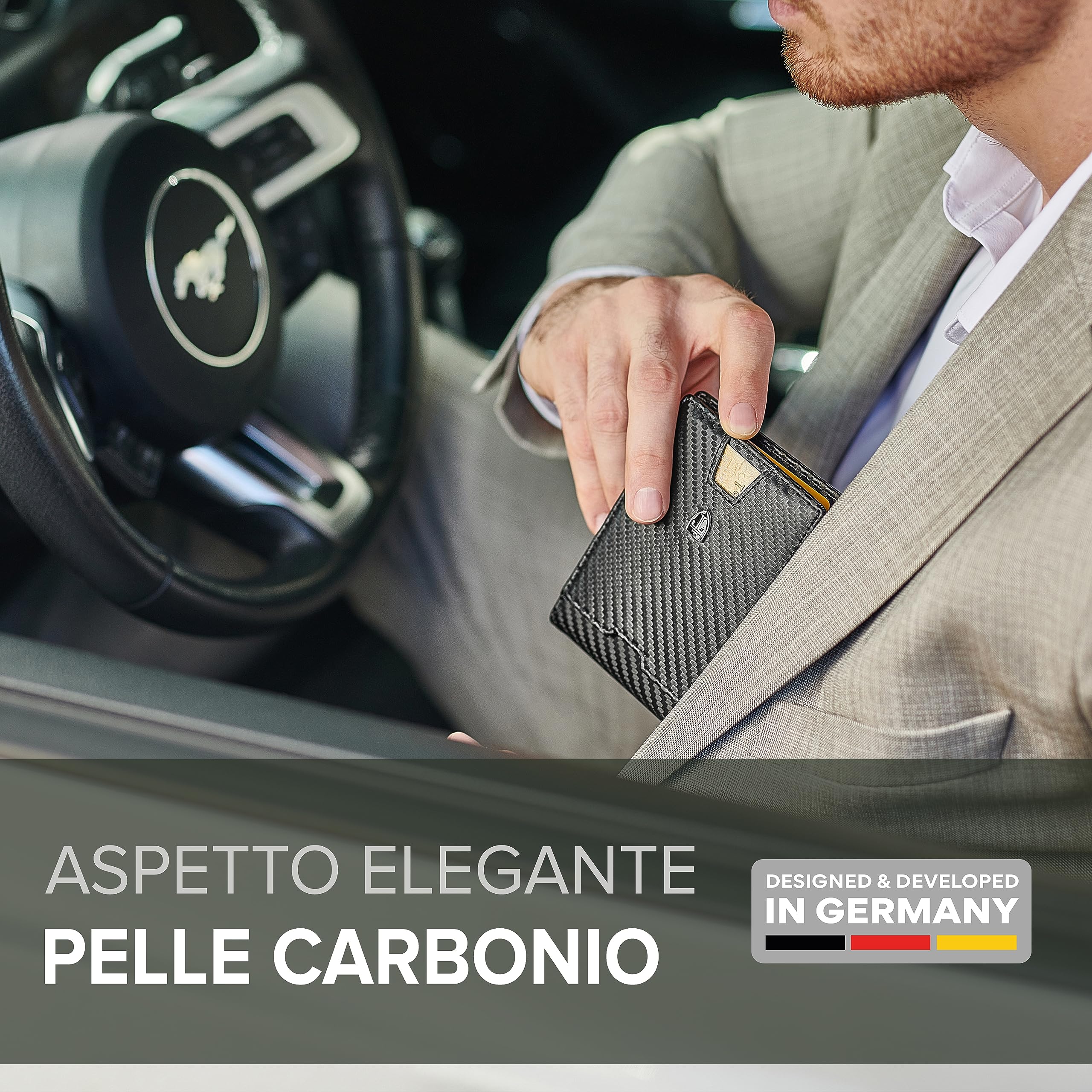 TRAVANDO Portafoglio uomo piccolo con protezione RFID „ZURICH“ Porta carte di credito con clip per contanti, Portafogli slim tascabile, Portatessere Raccoglitore banconote sottile