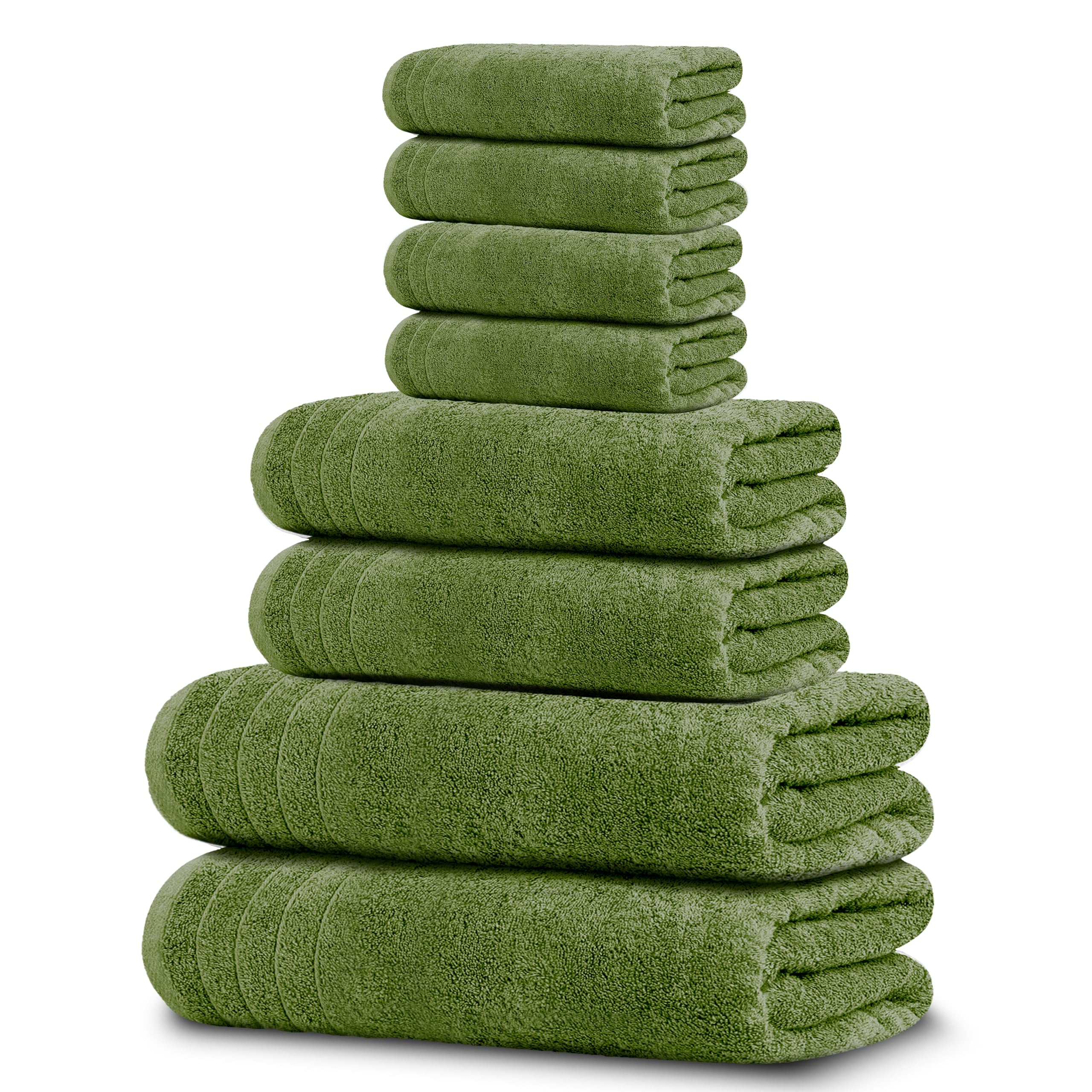 Tens Towels Pack of 8 Towels Set, 2 Extra Large Bath, 2 Hand, 4 Washcloths, 100% Cotton, Lighter Weight, Quicker to Dry, Super Absorbent, Perfect for